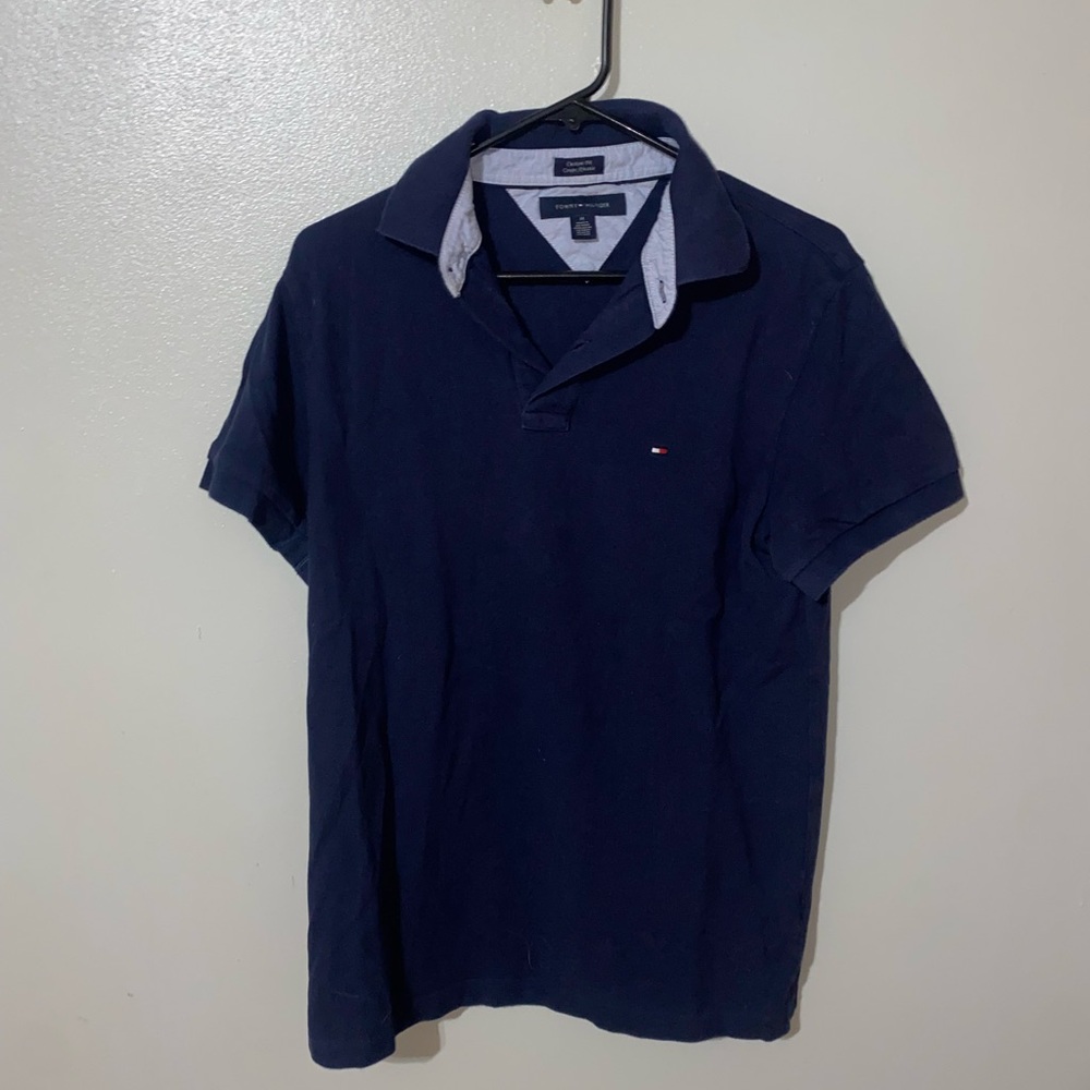 Tommy Hilfiger Blue Polo Shirt with Classic Pique Cotton